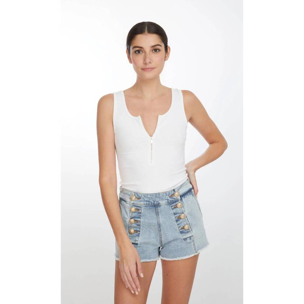 NEW GENERATION LOVE amanda rib tank in white